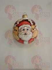 Palline di Natale in ceramica dipinte a mano.